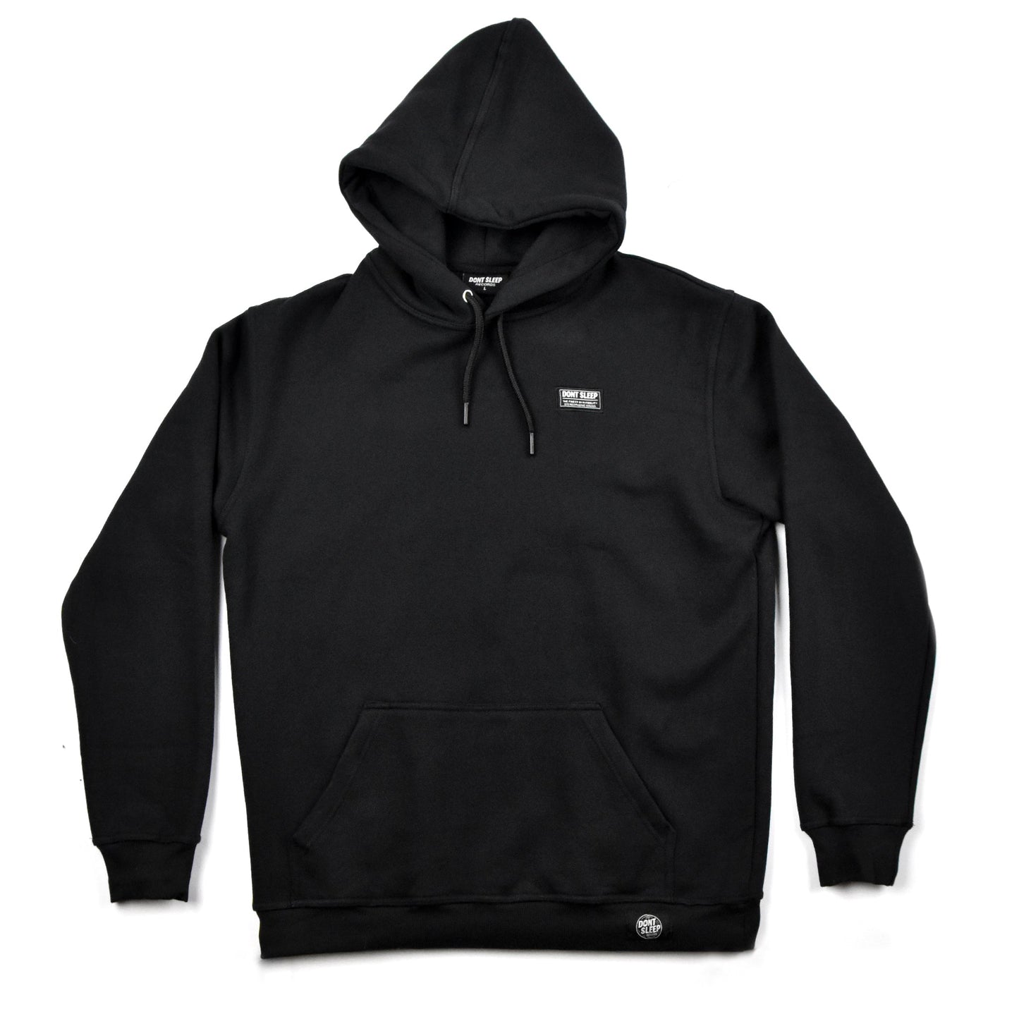 Black Woven Label Hoodie